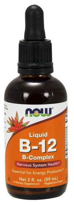 Liquid B-12 B-Complex, 59 ml, Now. Vitamina B. General Health 