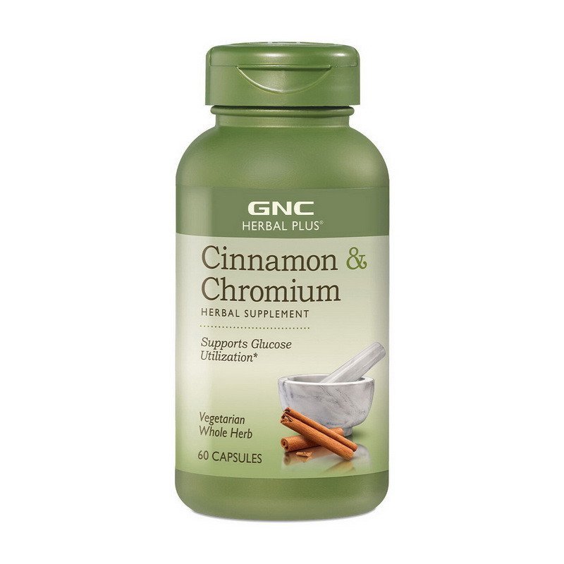 Хром GNC Cinnamon Chromium 60 капсул,  мл, GNC. Пиколинат хрома. Снижение веса Регуляция углеводного обмена Уменьшение аппетита 
