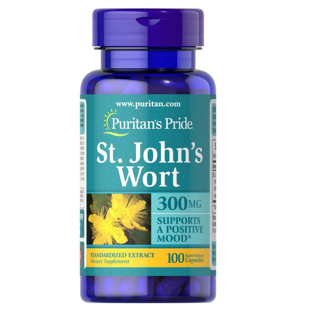 Puritan's Pride Натуральная добавка Puritan's Pride St. John's Wort 300 mg, 100 капсул, , 