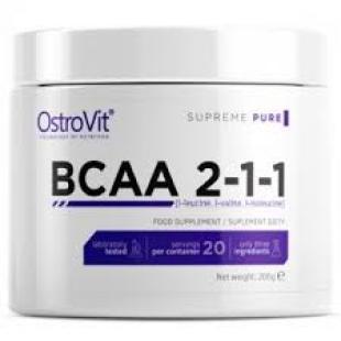 БЦАА OstroVit Supreme Pure Bcaa 2-1-1 Instant (200 г) островит Natural,  мл, OstroVit. BCAA. Снижение веса Восстановление Антикатаболические свойства Сухая мышечная масса 