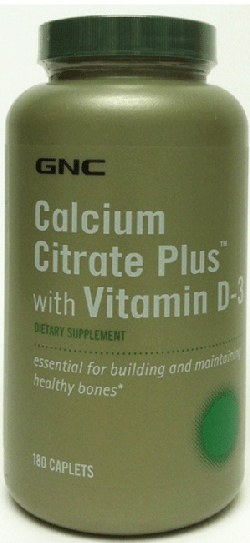 GNC Calcium Citrate Plus with Vitamin D-3, , 180 pcs