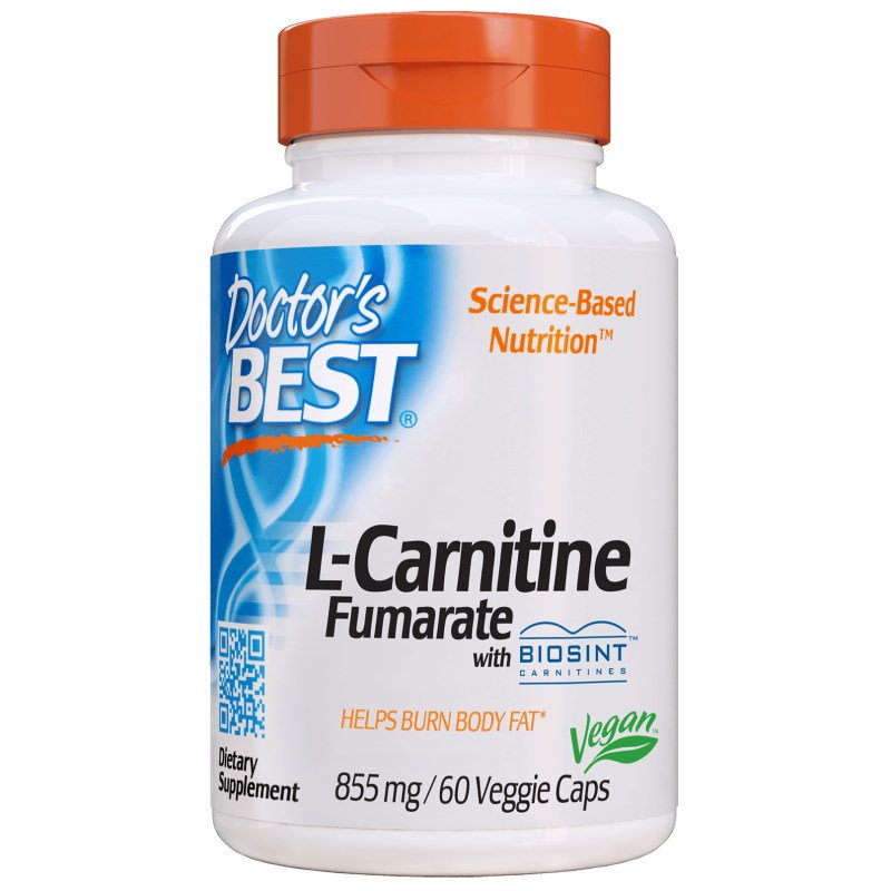 Жиросжигатель Doctor's Best L-Carnitine Fumarate 855 mg, 60 вегакапсул,  мл, DNA Your Supps. Жиросжигатель. Снижение веса Сжигание жира 