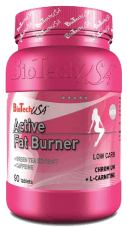 Active Fat Burner, 90 шт, BioTech. L-карнитин. Снижение веса Поддержание здоровья Детоксикация Стрессоустойчивость Снижение холестерина Антиоксидантные свойства 