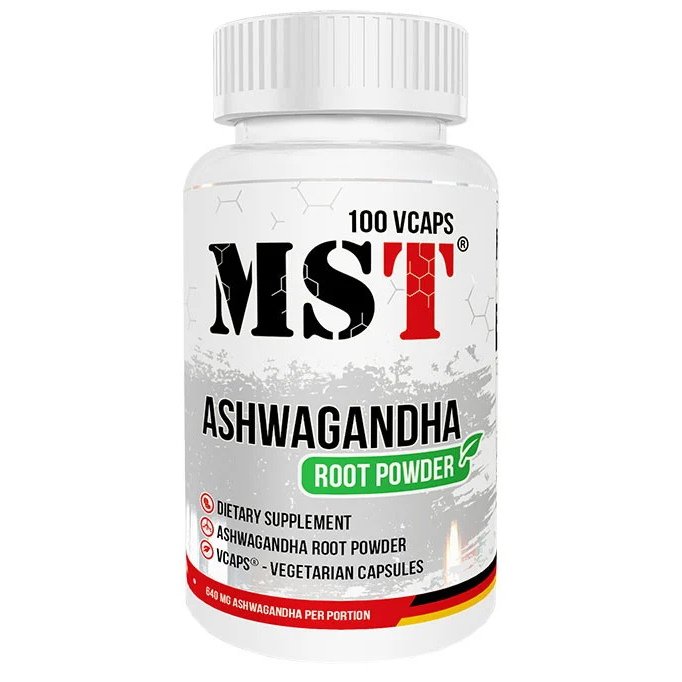Натуральная добавка MST Ashwagandha, 100 вегакапсул,  ml, MST Nutrition. Natural Products. General Health 
