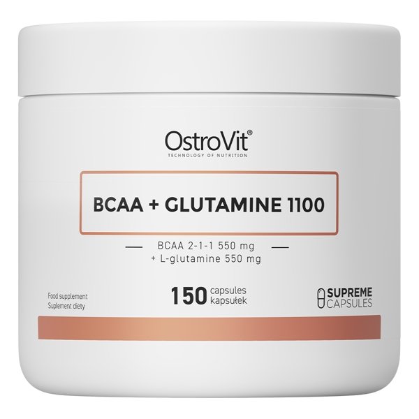 BCAA OstroVit BCAA + Glutamine, 150 капсул,  мл, OstroVit. BCAA. Снижение веса Восстановление Антикатаболические свойства Сухая мышечная масса 