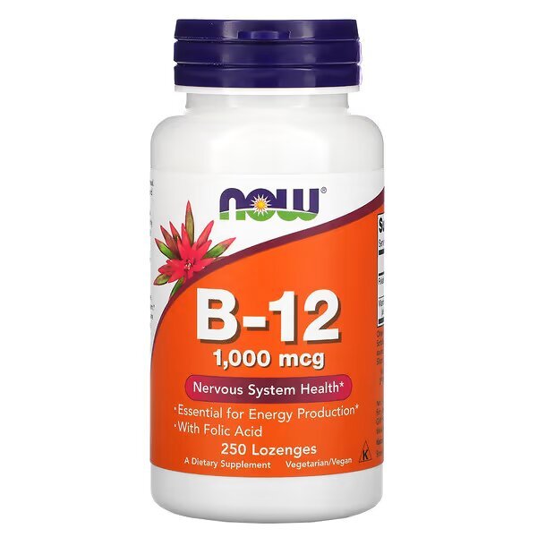 Now Витамины и минералы NOW Vitamin B12 1000 mcg, 250 леденцов, , 