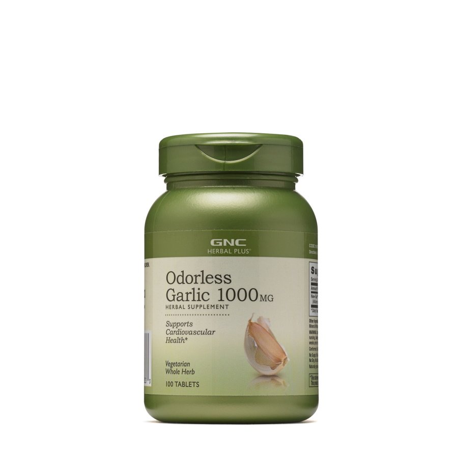 Натуральная добавка GNC Herbal Plus Odorless Garlic 1000 mg, 100 таблеток,  мл, GNC. Hатуральные продукты. Поддержание здоровья 