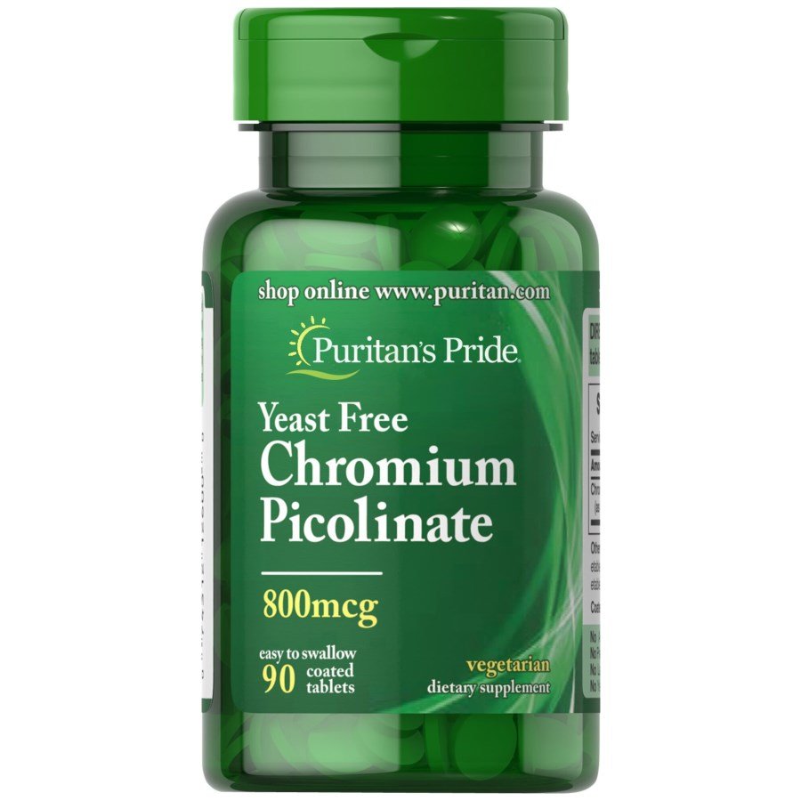 Витамины и минералы Puritan's Pride Chromium Picolinate 800 mcg Yeast Free, 90 таблеток,  мл, Puritan's Pride. Витамины и минералы. Поддержание здоровья Укрепление иммунитета 