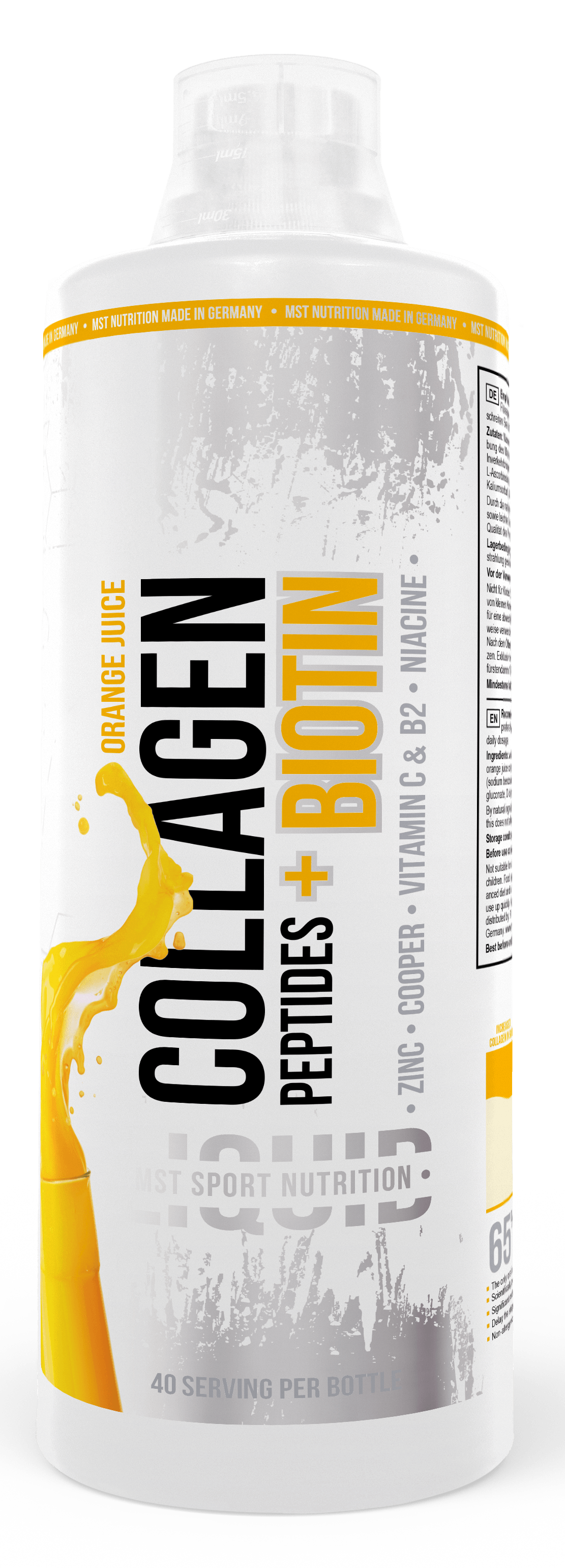 Collagen Peptides + Biotin, 25 ml, MST Nutrition. Collagen. General Health Ligament and Joint strengthening Skin health 