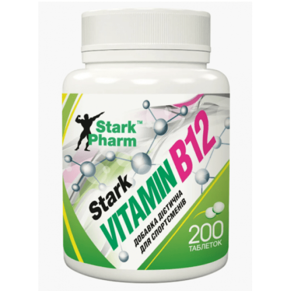 Витамин Б 12 Stark Pharm Vitamin B12 50 mg  (200 табс) старк фарм,  мл, Stark Pharm. Витамин B. Поддержание здоровья 