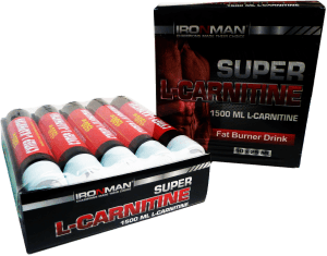 Супер L-карнитин , 10 piezas, Ironman. L-carnitina. Weight Loss General Health Detoxification Stress resistance Lowering cholesterol Antioxidant properties 