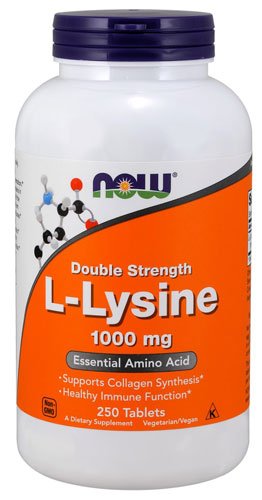 NOW L-Lysine Double Strength 1000 mg 250 таб Без вкуса,  ml, Now. Lisina. 