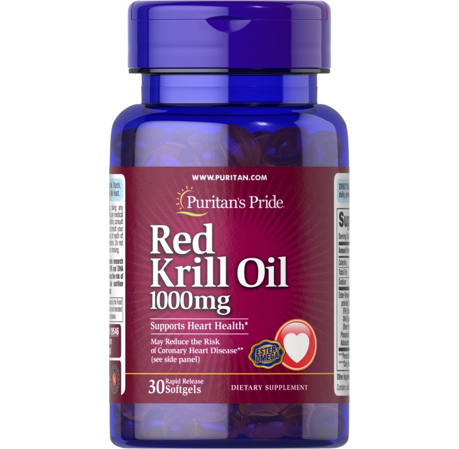 Жирные кислоты Puritan's Pride Red Krill Oil 1000 mg, 30 капсул,  ml, Puritan's Pride. Grasas. General Health 