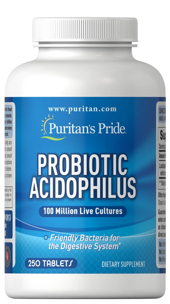 Puritan's Pride Puritan's Pride Probiotic Acidophilus 250 tabs, , 100 шт.