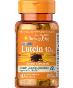 Lutein 40, 30 pcs, Puritan's Pride. Lutein. General Health 