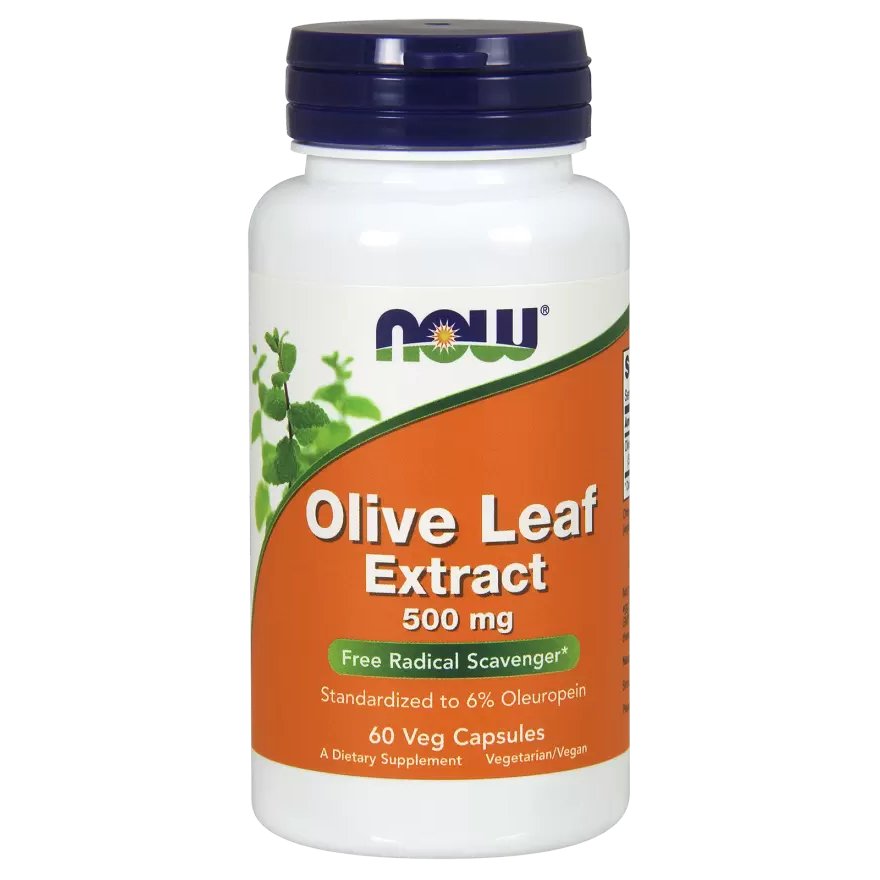 Натуральная добавка NOW Olive Leaf 500 mg, 60 вегакапсул,  мл, Now. Hатуральные продукты. Поддержание здоровья 