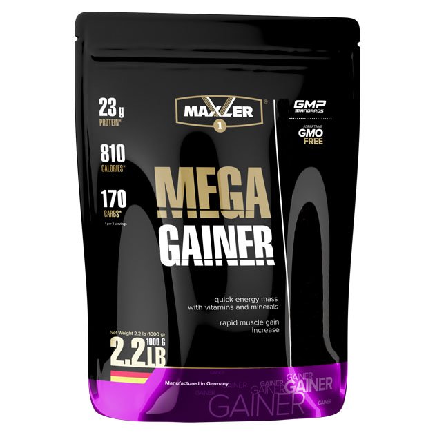 Гейнер Maxler Mega Gainer, 1 кг Клубника,  ml, Maxler. Ganadores. Mass Gain Energy & Endurance recuperación 