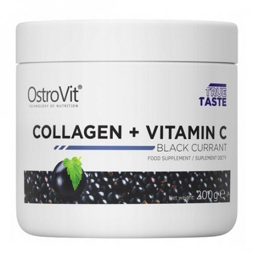 Ostrovit Collagen + Vitamin C 200 г Черная смородина,  ml, OstroVit. Collagen. General Health Ligament and Joint strengthening Skin health 