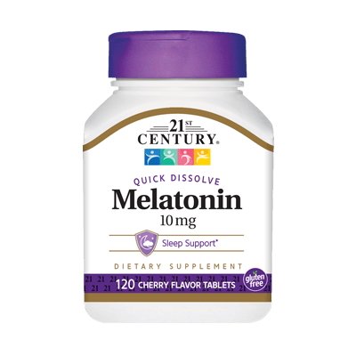 Восстановитель 21st Century Melatonin 10 mg, 120 таблеток,  ml, 21st Century. Post Workout. स्वास्थ्य लाभ 