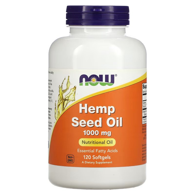 Now Натуральная добавка NOW Hemp Seed Oil 1000 mg, 120 капсул, , 