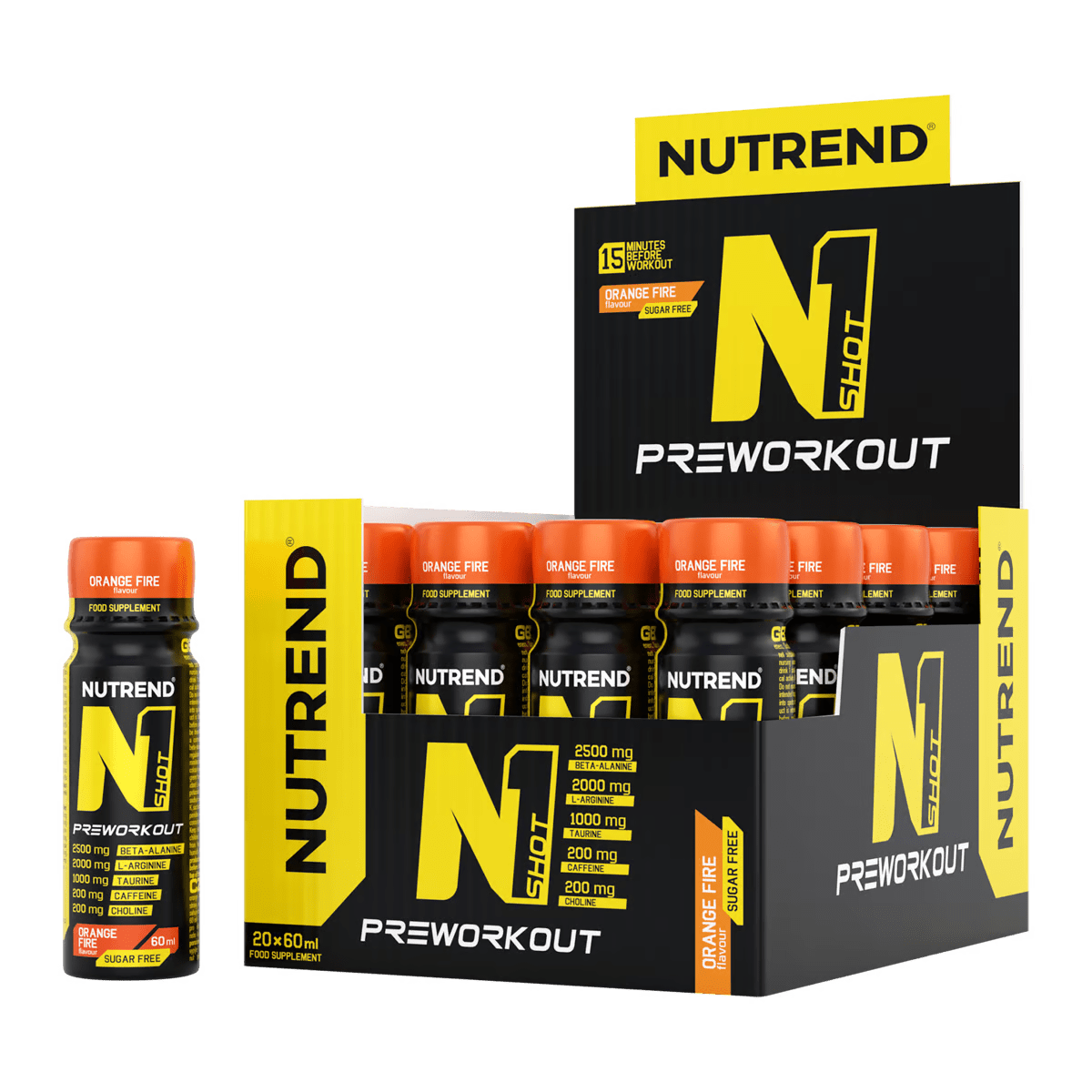 Nutrend Предтренировочный комплекс Nutrend N1 Shot 60 ml Orange Fire, , 60 мл