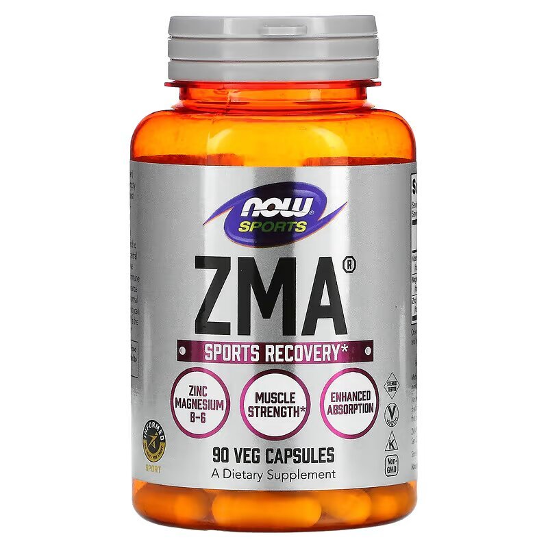 Стимулятор тестостерона NOW ZMA, 90 вегакапсул,  ml, Now. Testosterone Booster. General Health Libido enhancing Anabolic properties Testosterone enhancement 