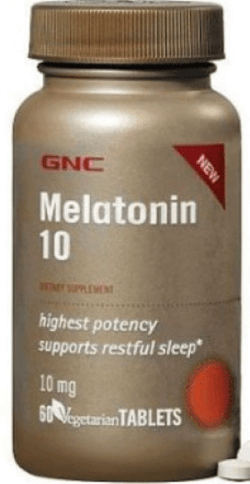 Melatonin 10, 60 piezas, GNC. Melatoninum. Improving sleep recuperación Immunity enhancement General Health 