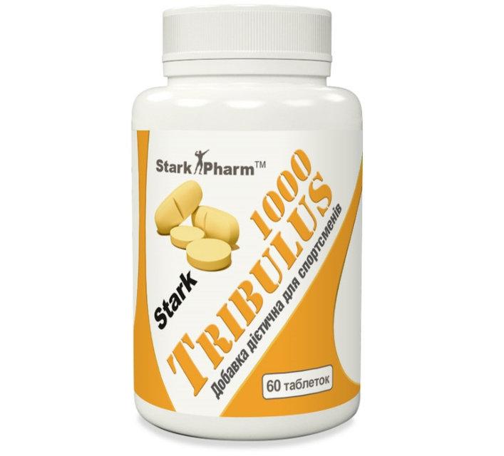 Tribulus 1000 мг Stark Pharm 90 табл (80% сапонінів),  мл, Stark Pharm. Трибулус. Поддержание здоровья Повышение либидо Повышение тестостерона Aнаболические свойства 