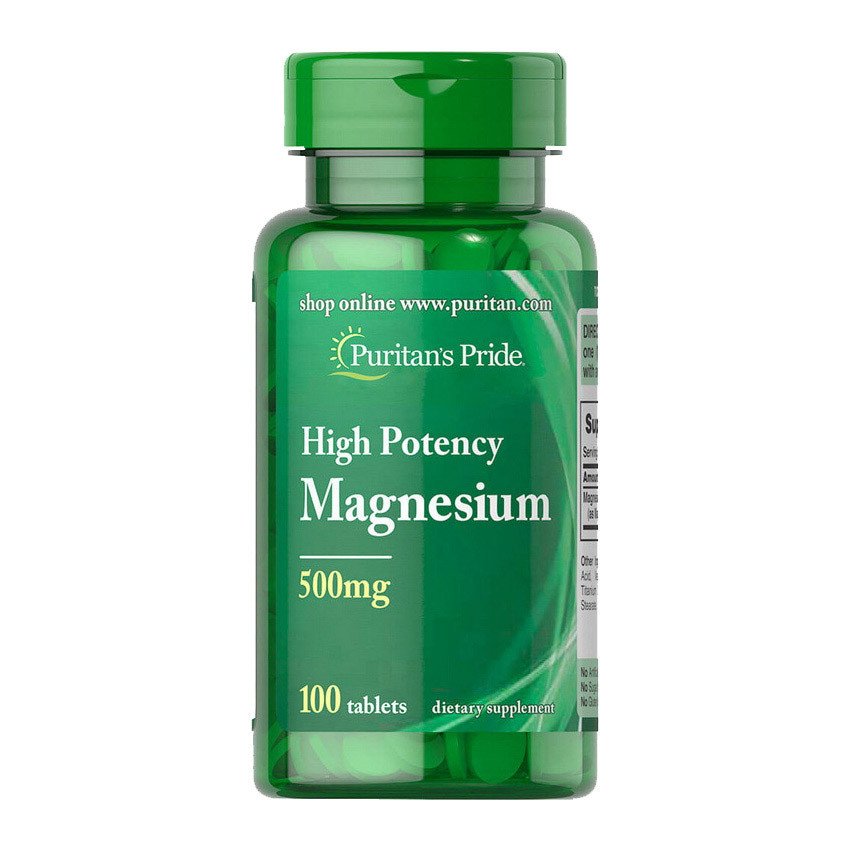 Puritan's Pride Магний Puritan's Pride High Potency Magnesium 500 mg  (100 таб) пуританс прайд, , 100 