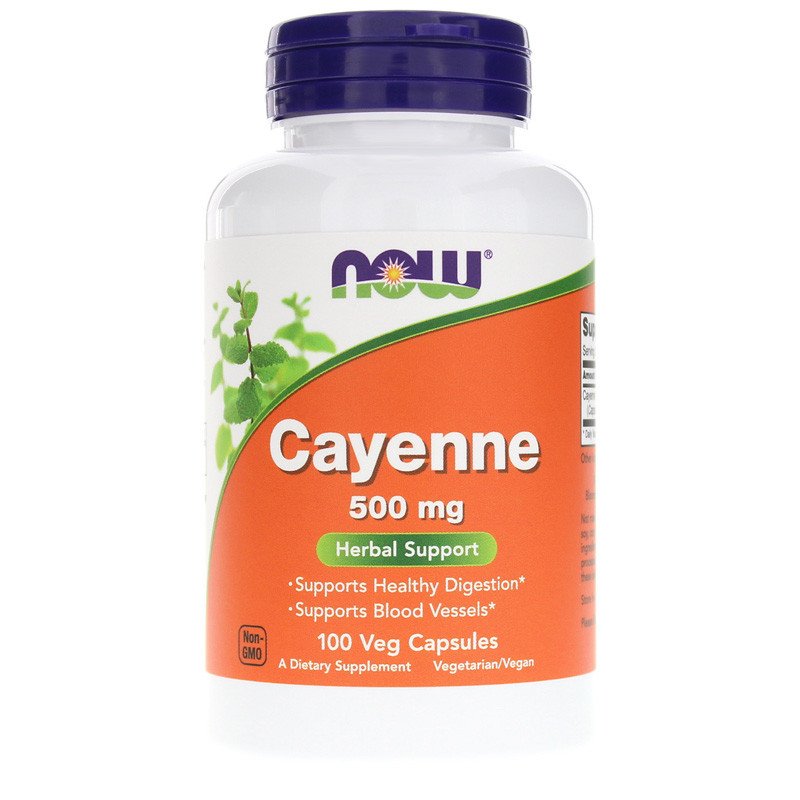 Now Каєнський перець NOW Foods Cayenne 500 mg 100 Vcaps, , 100 шт.