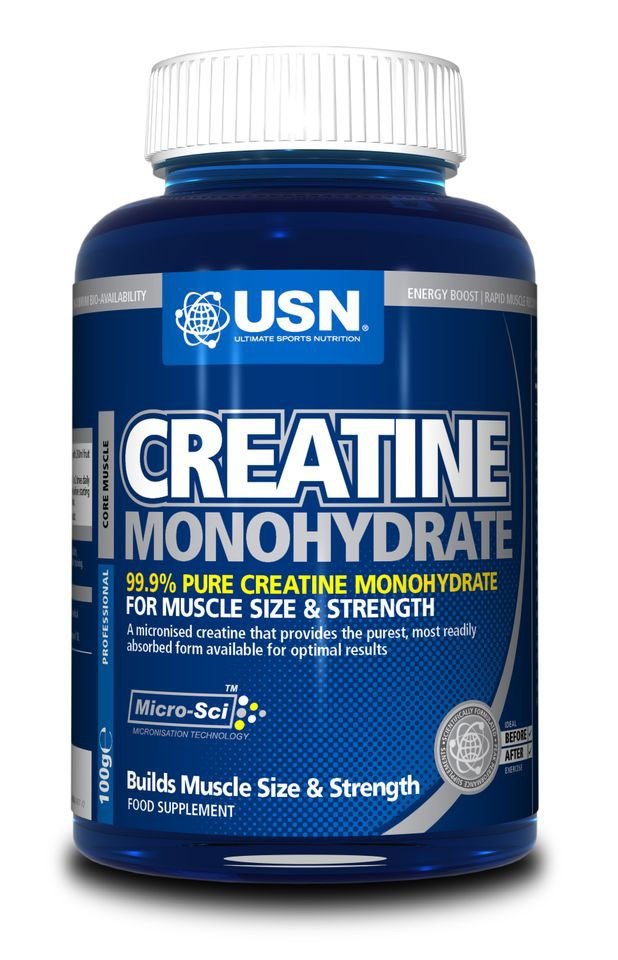 Creatine Monohydrate, 100 g, USN. Monohidrato de creatina. Mass Gain Energy & Endurance Strength enhancement 