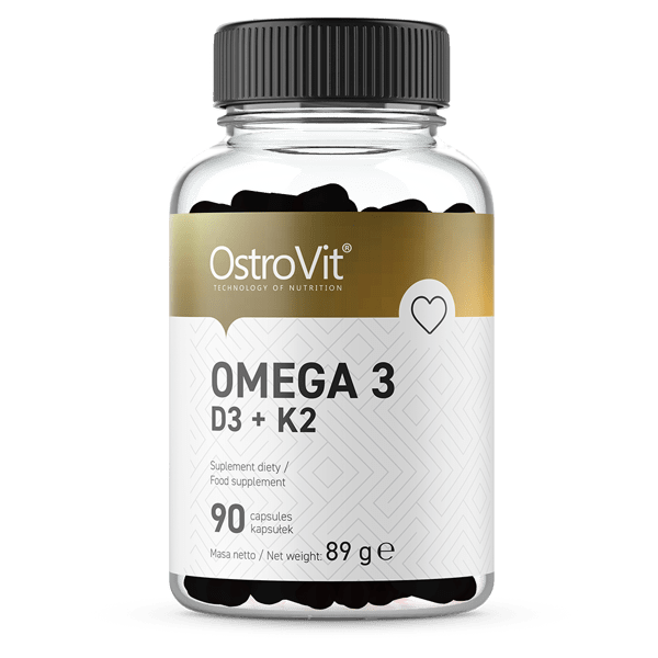 OstroVit Omega 3 D3+K2 90 caps,  ml, OstroVit. Omega 3 (Fish Oil). General Health Ligament and Joint strengthening Skin health CVD Prevention Anti-inflammatory properties 