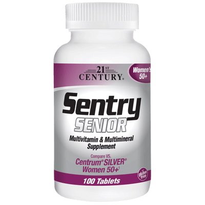 Витамины и минералы 21st Century Sentry Senior Womens 50+, 100 таблеток,  мл, 21st Century. Витамины и минералы. Поддержание здоровья Укрепление иммунитета 