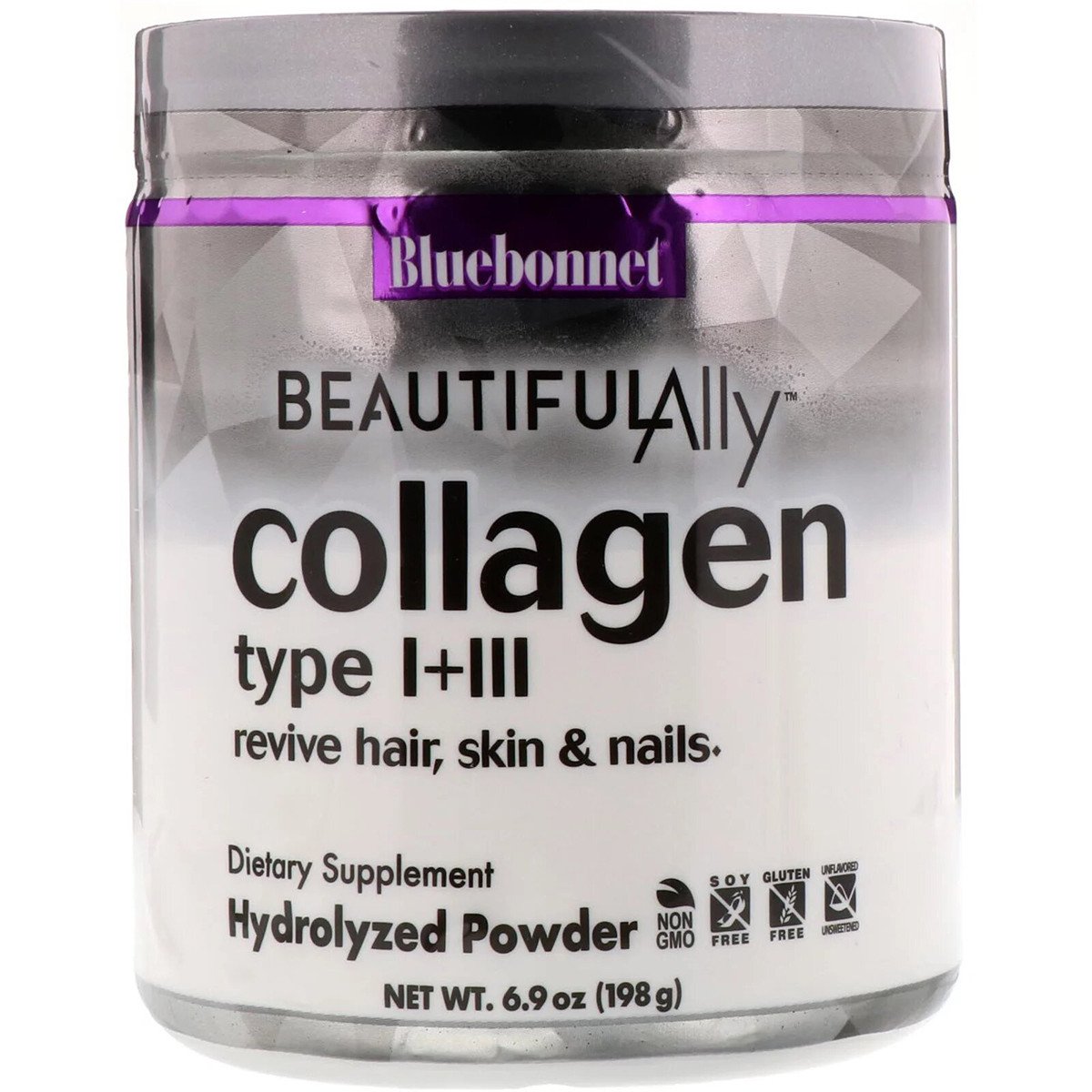 Коллаген 1 и 3 типа, Beautiful Ally, Bluebonnet Nutrition, Collagen Type I + III, порошок 198 г,  мл, Bluebonnet Nutrition. Коллаген. Поддержание здоровья Укрепление суставов и связок Здоровье кожи 
