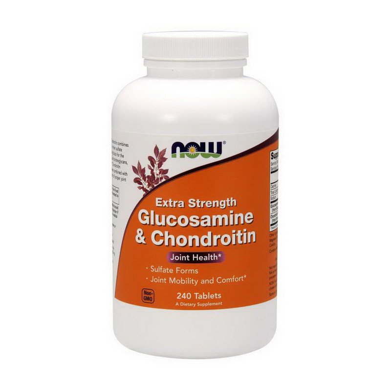 Now Глюкозамин хондроитин Now Foods Glucosamine & Chondroitin Extra Strength (240 таб) нау фудс, , 240 