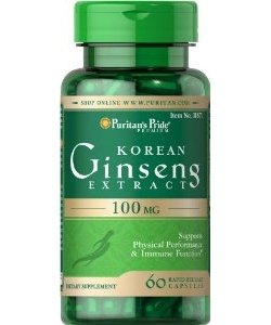 Korean Ginseng Extract 100 mg, 60 pcs, Puritan's Pride. Special supplements. 