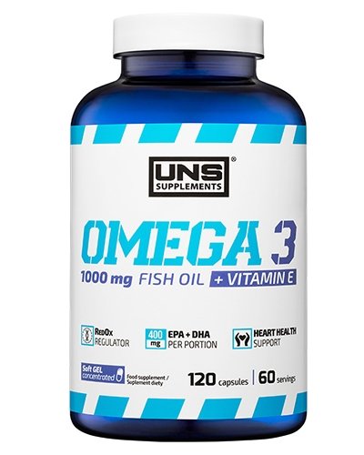 Omega 3, 120 pcs, UNS. Omega 3 (Fish Oil). General Health Ligament and Joint strengthening Skin health CVD Prevention Anti-inflammatory properties 