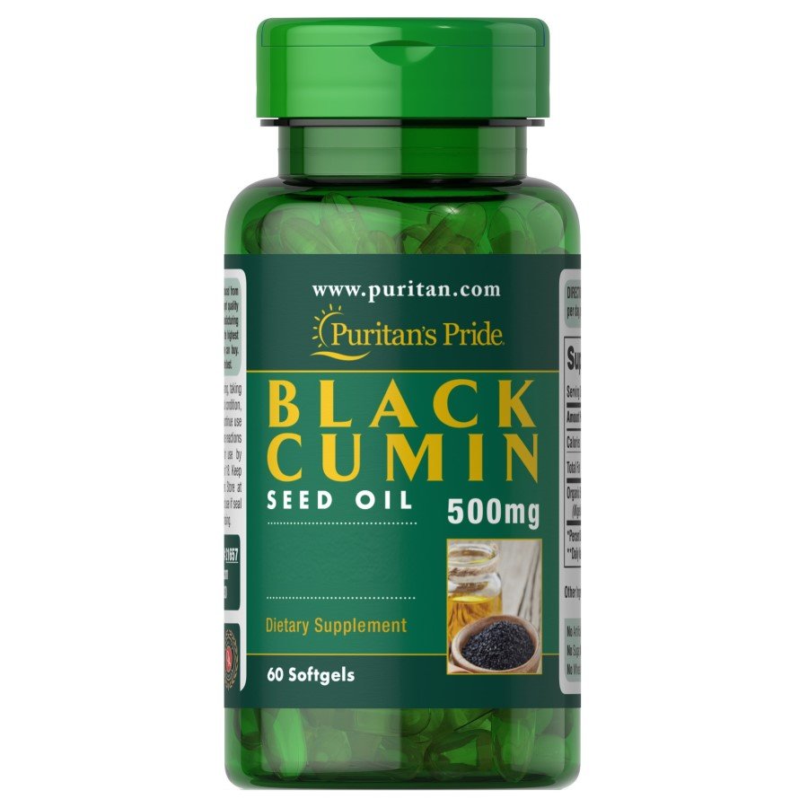 Натуральная добавка Puritan's Pride Black Cumin Seed Oil 500 mg, 60 капсул,  мл, Puritan's Pride. Hатуральные продукты. Поддержание здоровья 