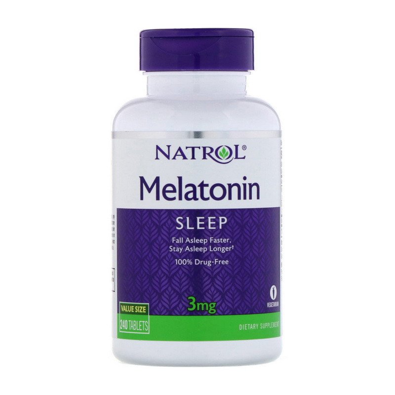Мелатонин Natrol Melatonin 3 mg (240 tabs) натрол,  мл, Natrol. Мелатонин. Улучшение сна Восстановление Укрепление иммунитета Поддержание здоровья 