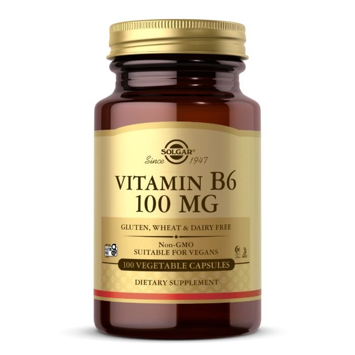 Витамины и минералы Solgar Vitamin B6 100 mg, 100 вегакапсул,  ml, Solgar. Vitamins and minerals. General Health Immunity enhancement 