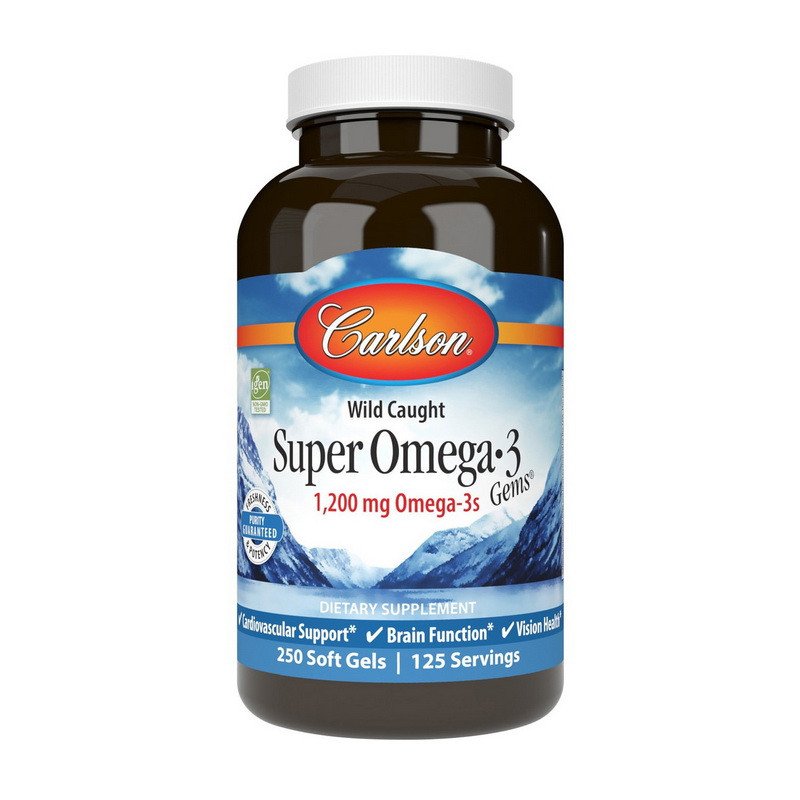 Carlson Labs Омега 3 Carlson Labs Super Omega 3 wild caught 1200 mg 250 капсул, , 
