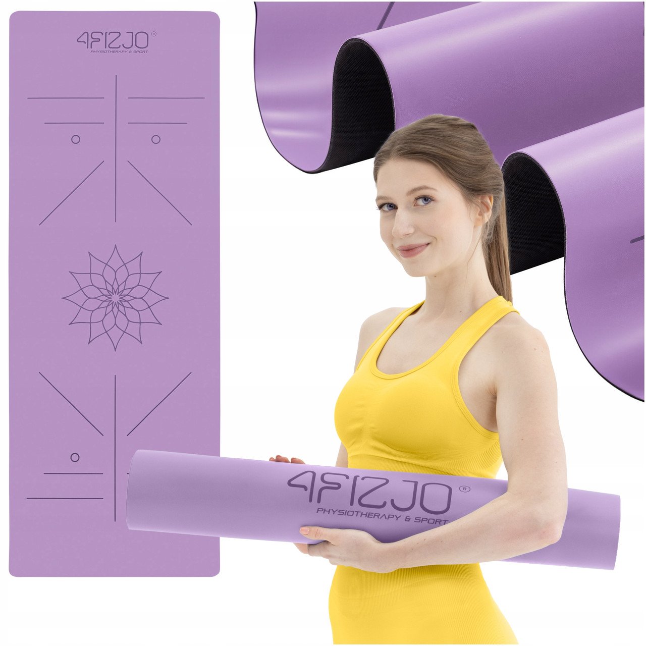 Килимок (мат) спортивний 4FIZJO PU 183 x 68 x 0.4 см для йоги та фітнесу 4FJ0589 Violet,  ml, 4FIZJO. Fitness Products. 