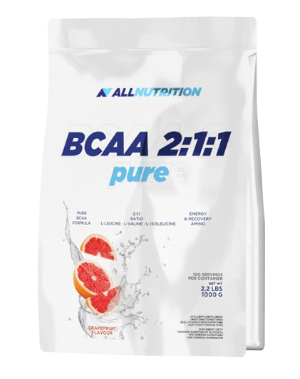 BCAA 2:1:1 Pure, 1000 g, AllNutrition. BCAA. Weight Loss recovery Anti-catabolic properties Lean muscle mass 
