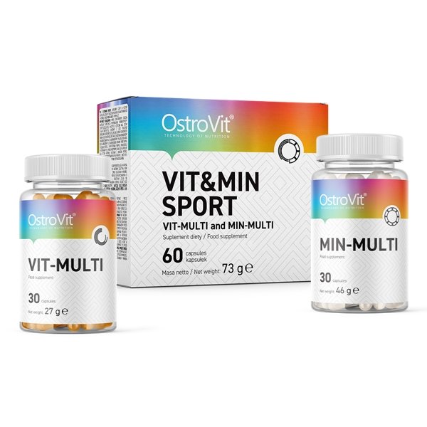Витамины и минералы OstroVit Vit&amp;Min Sport, 60 капсул,  мл, OstroVit. Витамины и минералы. Поддержание здоровья Укрепление иммунитета 