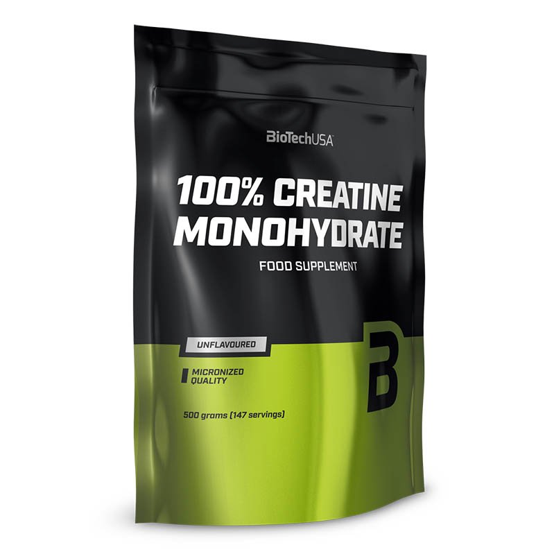 Креатин BioTech 100% Creatine Monohydrate, 500 грамм (пакет),  мл, BioTech. Креатин. Набор массы Энергия и выносливость Увеличение силы 