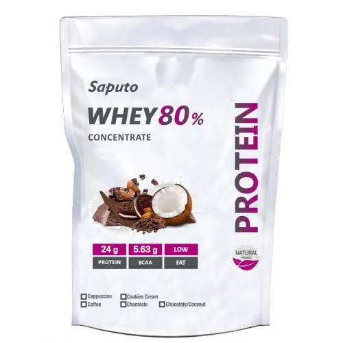 Протеин Saputo Whey Concentrate 80%, 900 грамм Клубника-банан,  ml, Saputo. Protein. Mass Gain recovery Anti-catabolic properties 