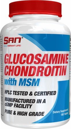 Glucosamine Chondroitin with MSM, 180 шт, San. Хондропротекторы. Поддержание здоровья Укрепление суставов и связок 