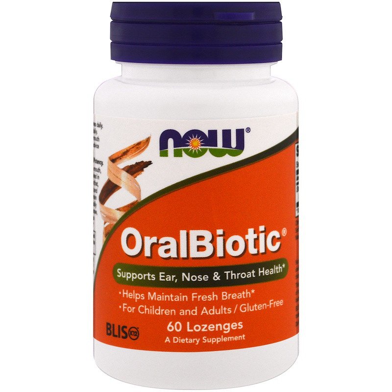 OralBiotic NOW Foods 60 Lozenges (Оральні пробіотики),  мл, Now. Спец препараты. 