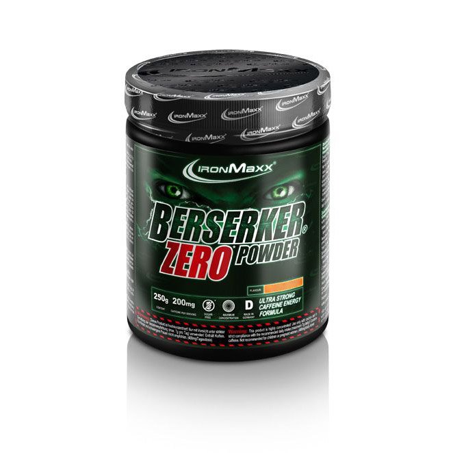 IronMaster Предтренировочный комплекс IronMaxx Berserker Zero Powder, 250 грамм Персиковый чай со льдом СРОК 01.21, , 250  грамм