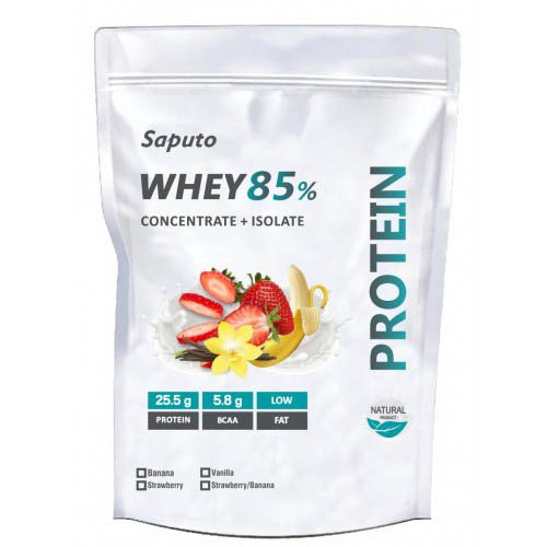 Протеин Saputo Whey Concentrate + Isolate 85%, 2 кг Банан,  мл, San. Протеин. Набор массы Восстановление Антикатаболические свойства 